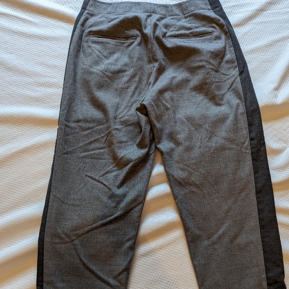 Club Monaco wool pants in light grey with dark grey stripes. - Picture 3 of 3